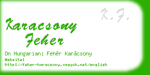 karacsony feher business card