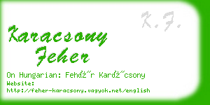 karacsony feher business card
